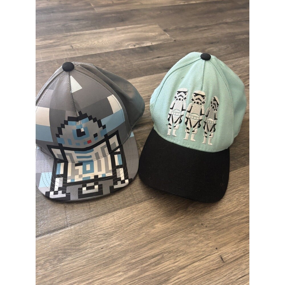 Lot Of 2 Star Wars Kids Hats C-3PO Storm Troopers Adjustable Ball Caps